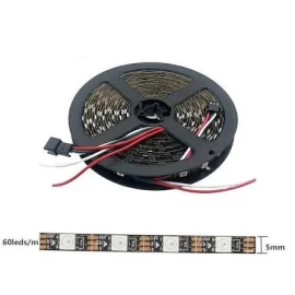 ریسه ال ای دی WS2812 برنامه پذیر تراکم 60 با ضخامت 5 میلی متر (5V/2812/5mm)
